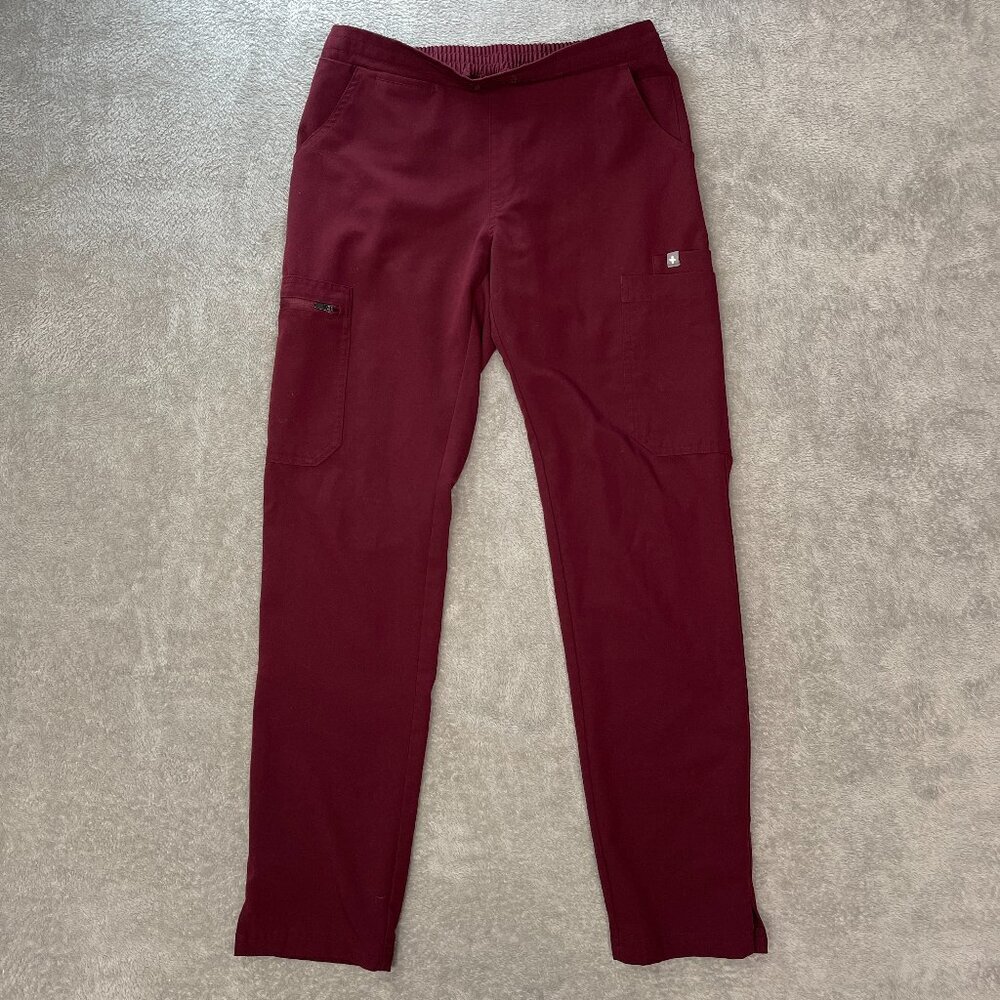 FIGS Women's Scrub Pants XS Comfort Waistband Workwear Burgundy Nurse Hospital‎